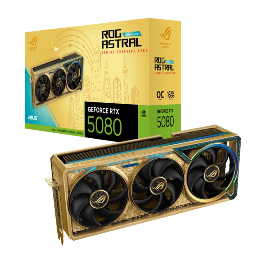 ASUS ROG Astral GeForce RTX 5080 Dhahab OC Edition 16GB GDDR7 کارت گرافیک ایسوس مدل ROG Astral GeForce RTX 5080 Dhahab OC Edition 16GB GDDR7 - Image 1