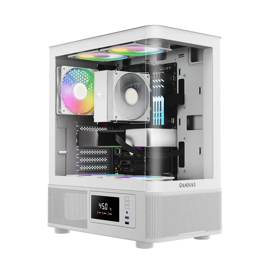 GAMDIAS ATLAS E2 CG WH 1 کیس گیم دیاس ATLAS E2 CG WH - Image 1