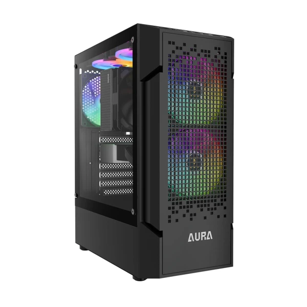 Gamdias Aura GC7 ARGB Mid Tower Black Computer Case 1 کیس کامپیوتر گیم دیاس Aura GC7 ARGB Mid Tower ARGB مشکی - Image 1