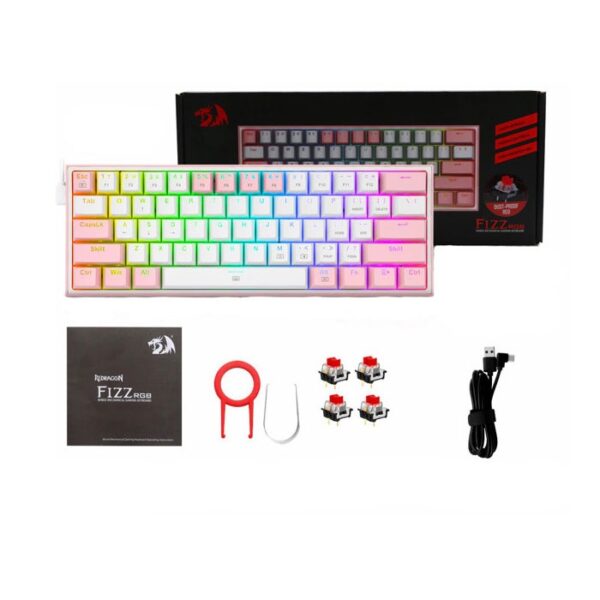 کیبورد گیمینگ ردراگون Fizz K617 RGB سوئیچ قرمز - Image 3