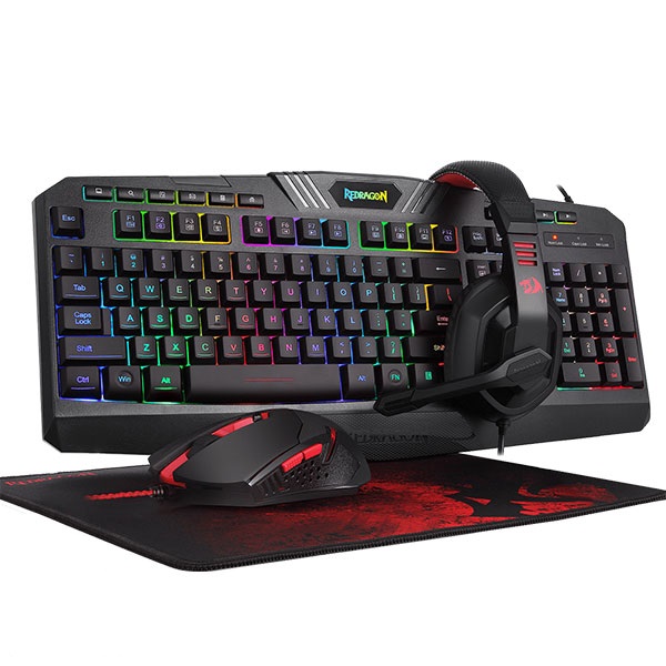 Redragon S101-BA-2 Headset Keyboard Mouse Mouse Pad Gaming Bandle 2 باندل گیمینگ هدست و کیبورد و موس و موس پد ردراگون S101 BA - Image 1