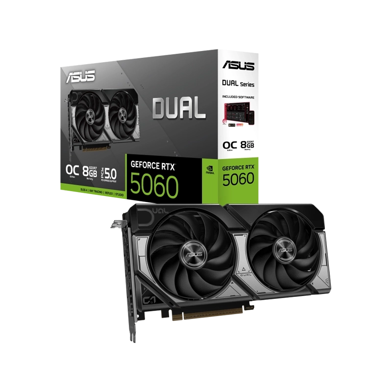 dual geforce rtx5060 8gb gddr7 oc edition 1 کارت گرافیک ایسوس Dual GeForce RTX5060 8GB GDDR7 OC Edition - Image 1