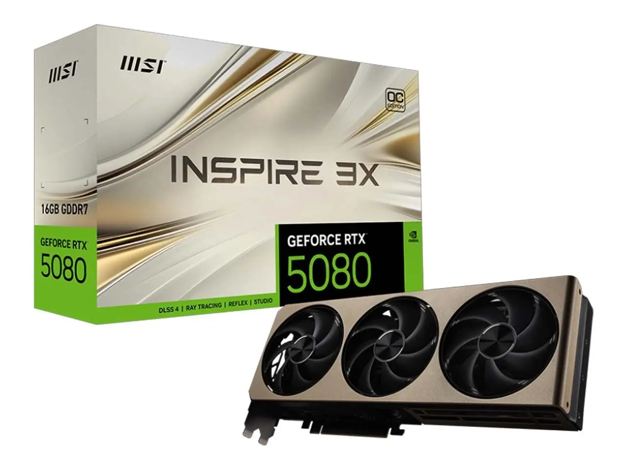 MSI GeForce RTX 5080 16G INSPIRE 3X OC Graphics Card 1 کارت گرافیک ام اس آی مدل MSI GeForce RTX 5080 16G INSPIRE 3X OC - Image 1