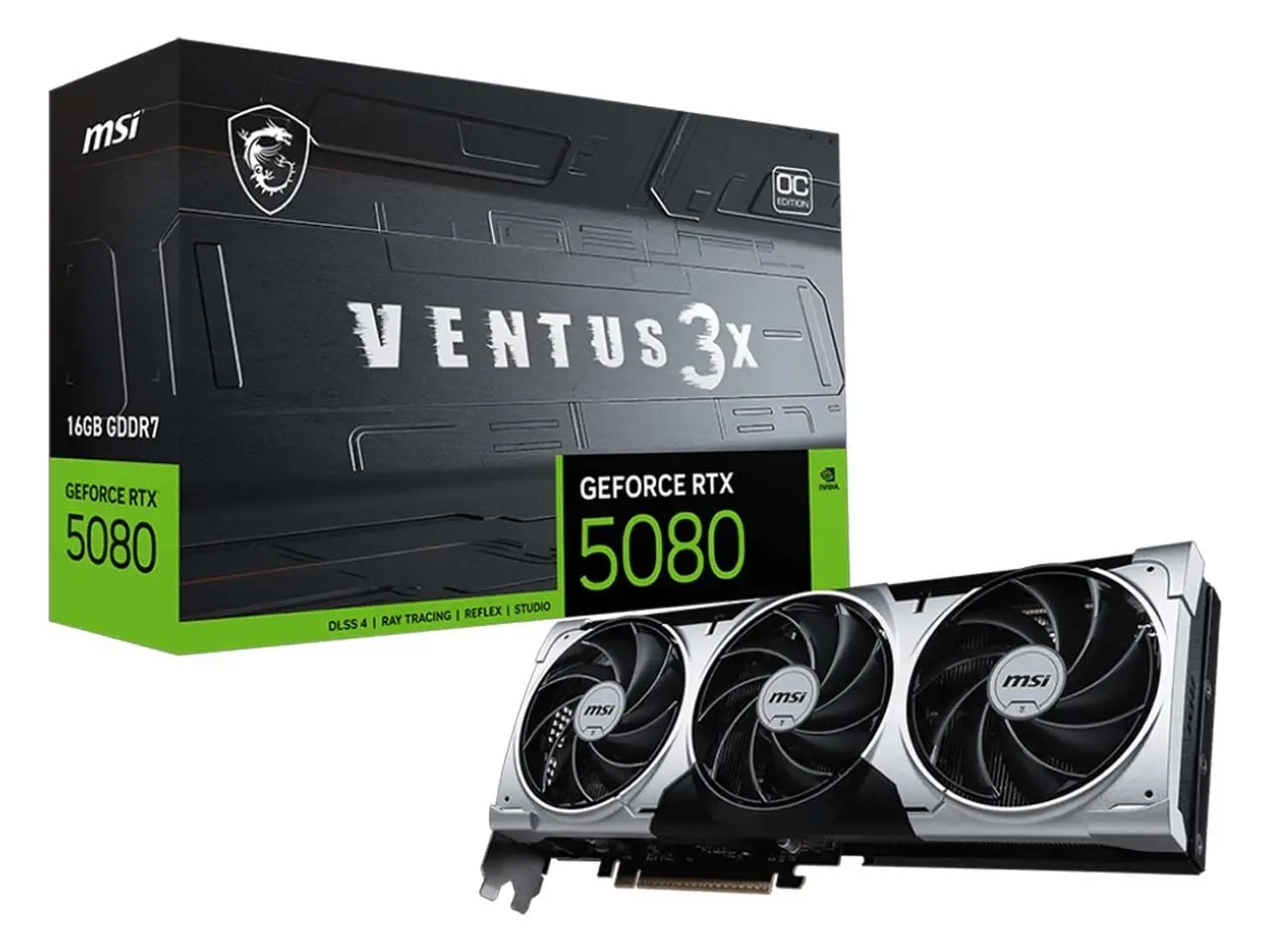 MSI GeForce RTX 5080 16G VENTUS 3X OC PLUS 16GB GDDR7 Graphics Card 1 کارت گرافیک ام اس آی مدل GeForce RTX 5080 16G VENTUS 3X OC PLUS آکبند با گارانتی - Image 1