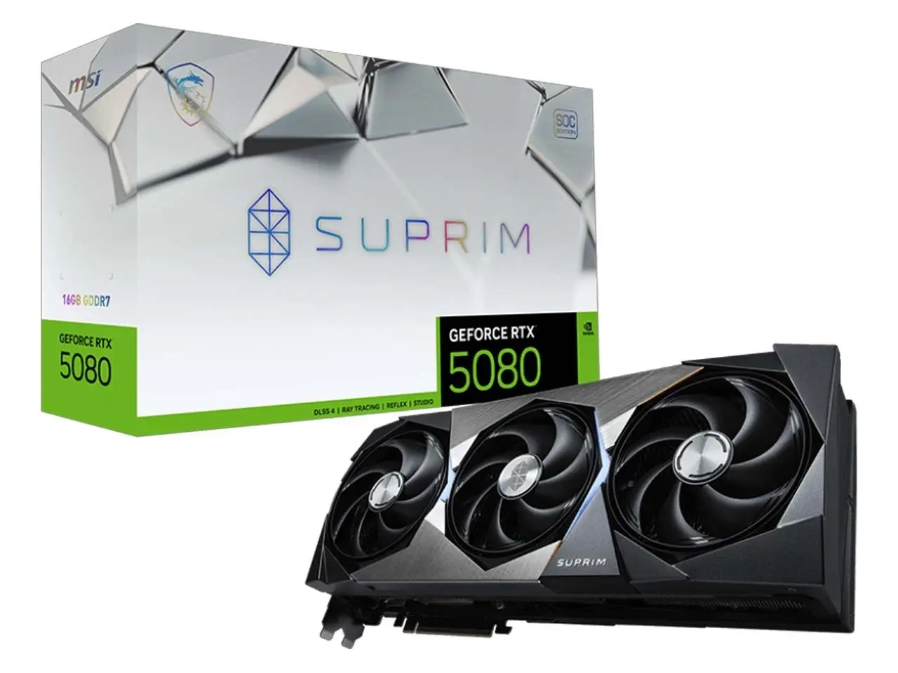 MSI GeForce RTX 5080 SUPRIM SOC 16G GDDR7 Graphics Card 1 کارت گرافیک ام اس آی مدل GeForce RTX 5080 SUPRIM SOC 16GB - Image 1